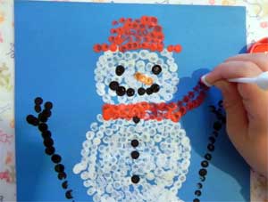 Конспект НОД «Забавный снеговик» с применением нетрадиционной техники рисования и аппликации.